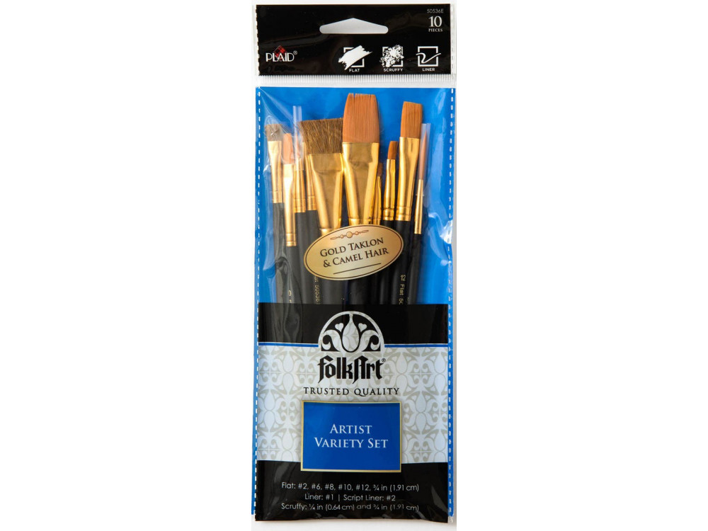 Folkart Brush Sets - Artist Variety Set, 10 pc.