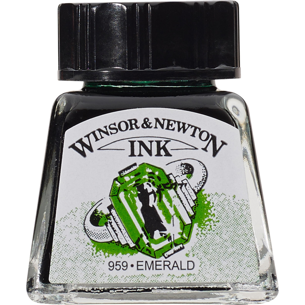 Drawing ink - Winsor & Newton - Emerald, 14 ml