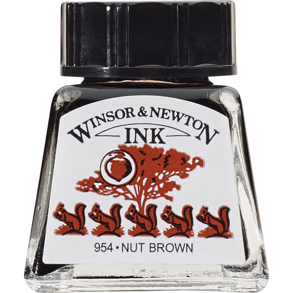 Tusz rysunkowy - Winsor & Newton - Nut Brown, 14 ml