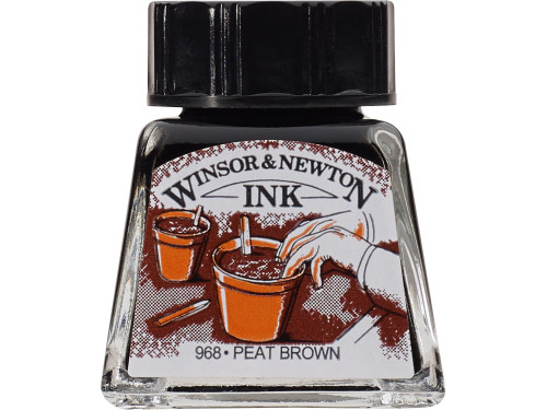 Drawing ink - Winsor & Newton - Peat Brown, 14 ml