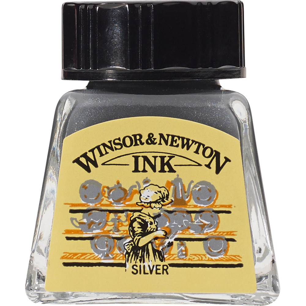 Tusz rysunkowy - Winsor & Newton - Silver, 14 ml