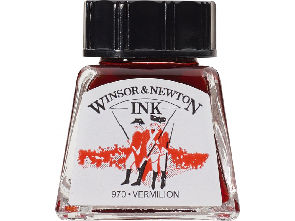 Tusz rysunkowy - Winsor & Newton - Vermilion, 14 ml