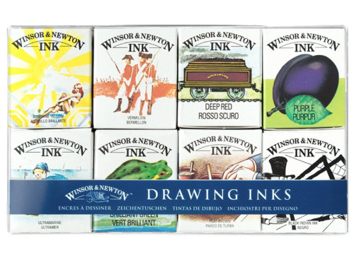 Zestaw tuszów rysunkowych William - Winsor & Newton - 8 szt.