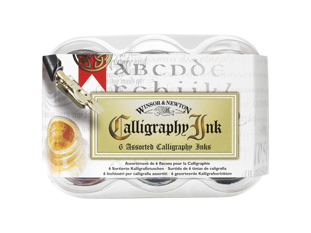 Zestaw tuszów do kaligrafii - Winsor & Newton - 6 szt.