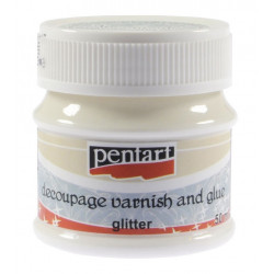 Decoupage glitter varnish and glue - Pentart - 50 ml