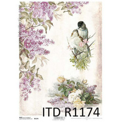 Papier do decoupage A4 - ITD Collection - ryżowy, R1174
