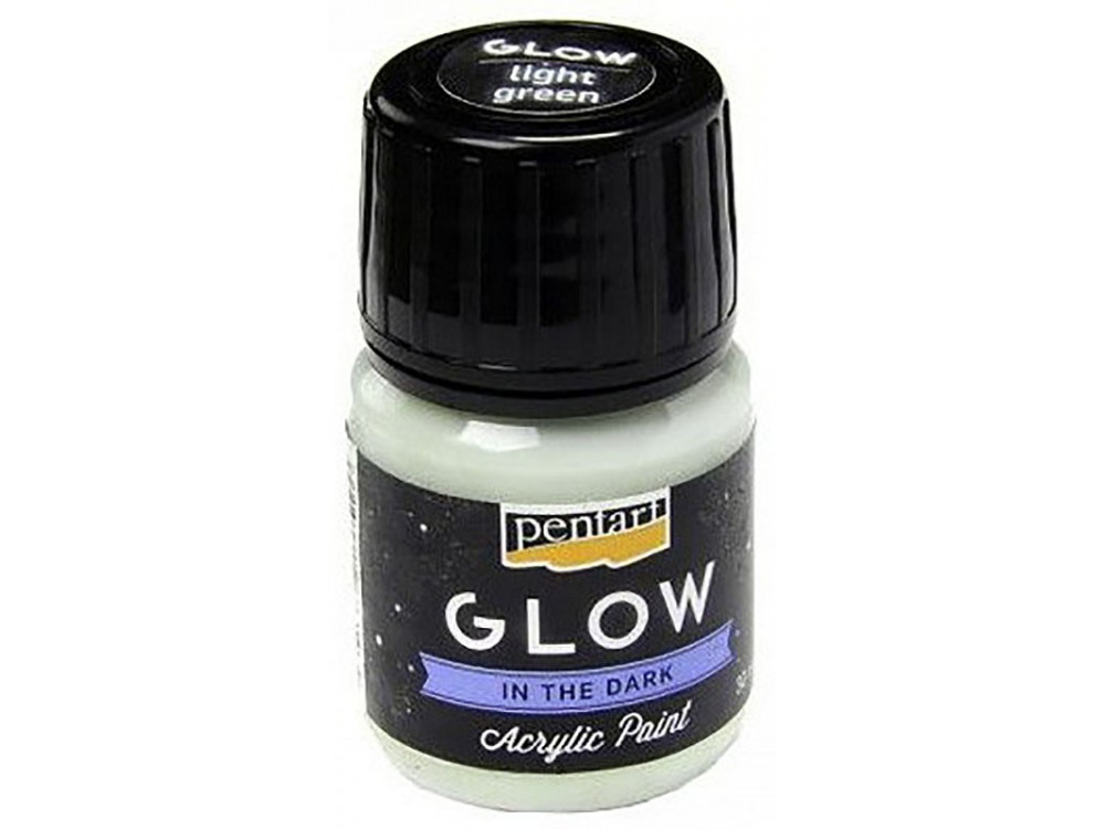 Farba akrylowa, świecąca w ciemności - Pentart - jasnozielona, 30 ml