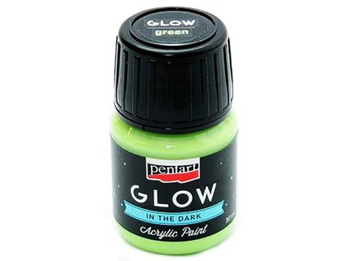 Farba akrylowa, świecąca w ciemności - Pentart - zielona, 30 ml