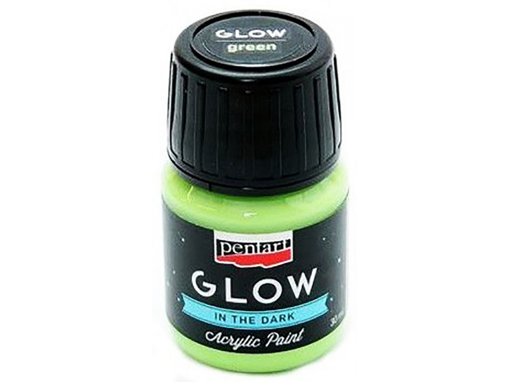 Glow in the dark acrylic paint - Pentart - green, 30 ml