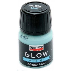Farba akrylowa, świecąca w ciemności - Pentart - niebieska, 30 ml