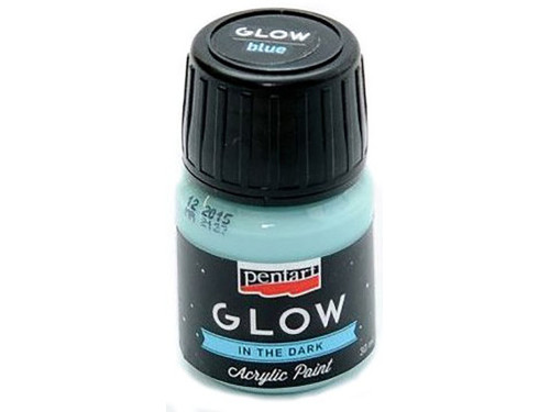 Farba akrylowa, świecąca w ciemności - Pentart - niebieska, 30 ml