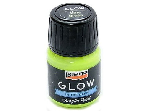 Farba akrylowa, świecąca w ciemności - Pentart - limonkowa, 30 ml