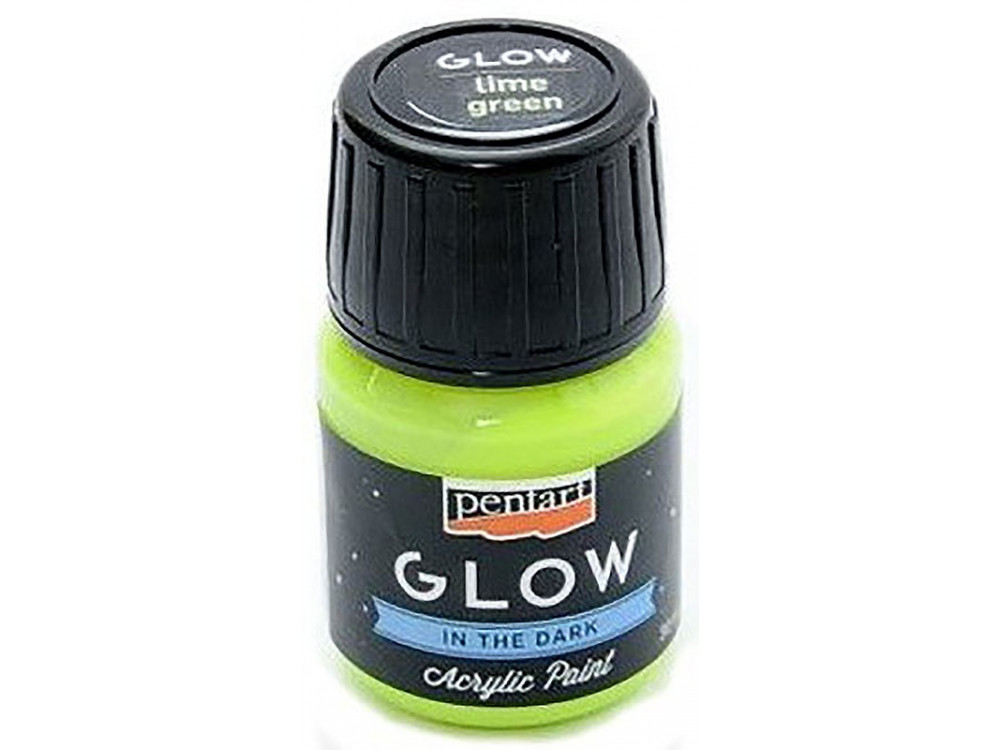 Glow in the dark acrylic paint - Pentart - lime, 30 ml