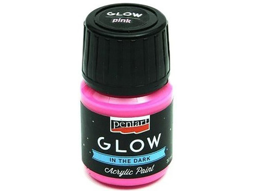 Glow in the dark acrylic paint - Pentart - pink, 30 ml