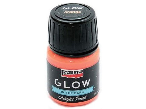 Glow in the dark acrylic paint - Pentart - orange, 30 ml