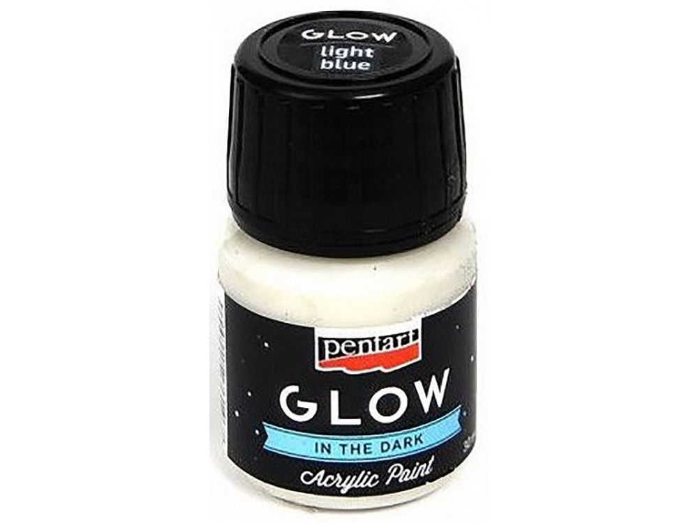 Glow in the dark acrylic paint - Pentart - light blue, 30 ml