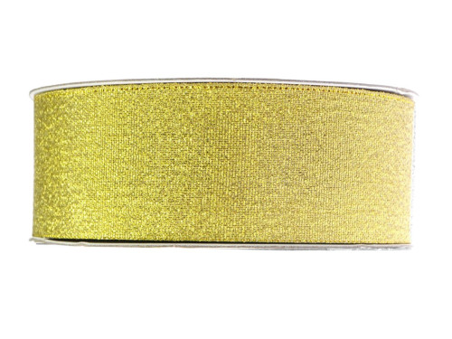 Wstążka brokatowa 38 mm - złota, 32 m