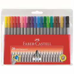 Cienkopisy Grip, 10 kolorów w etui - Faber-Castell