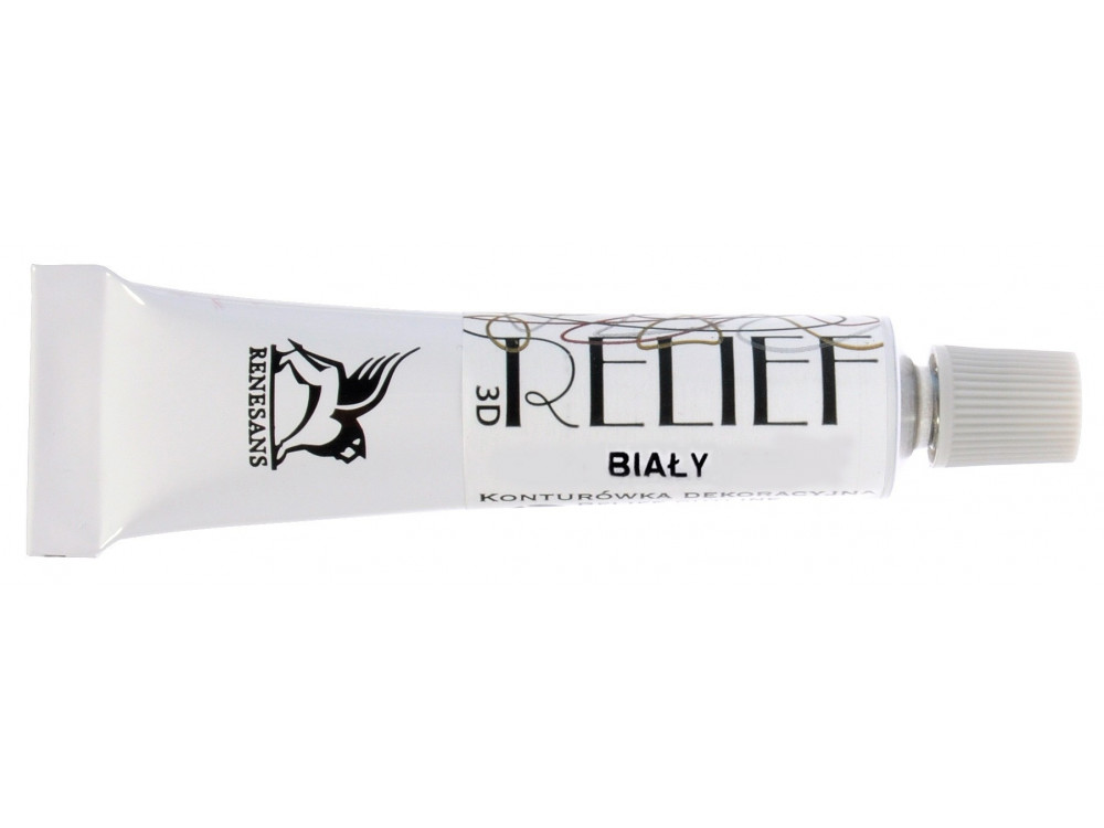 Contour liner relief outliner Deco - Renesans - white, 20 ml