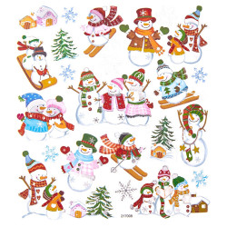 Stickers - Happy snowman, 24 pcs
