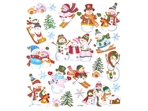 Naklejki ozdobne - DpCraft - Wesołe Bałwanki, 24 szt.