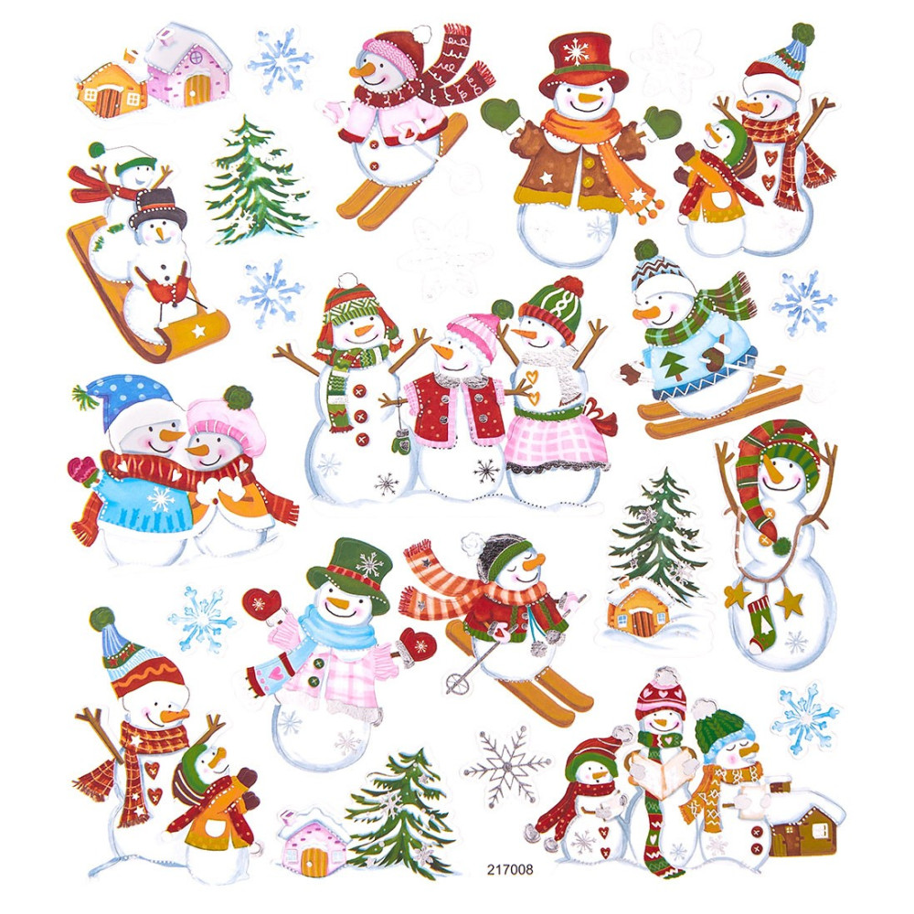 Stickers - Happy snowman, 24 pcs