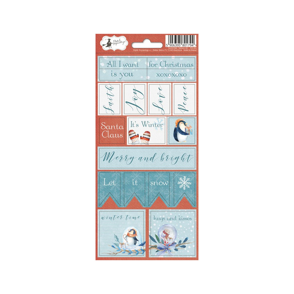 Sticker sheet North Pole 02, 10,5 x 23 cm