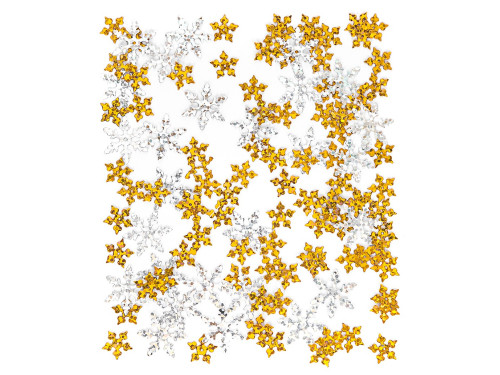 Snowflakes sequins - silver and gold, 15 g