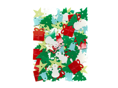 Christmas sequins - colorful, 20 g