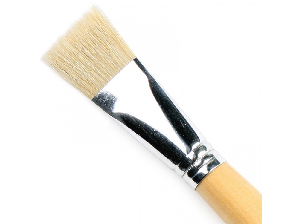 Flat, natural brush, 6028F series - Renesans - long handle, no. 24