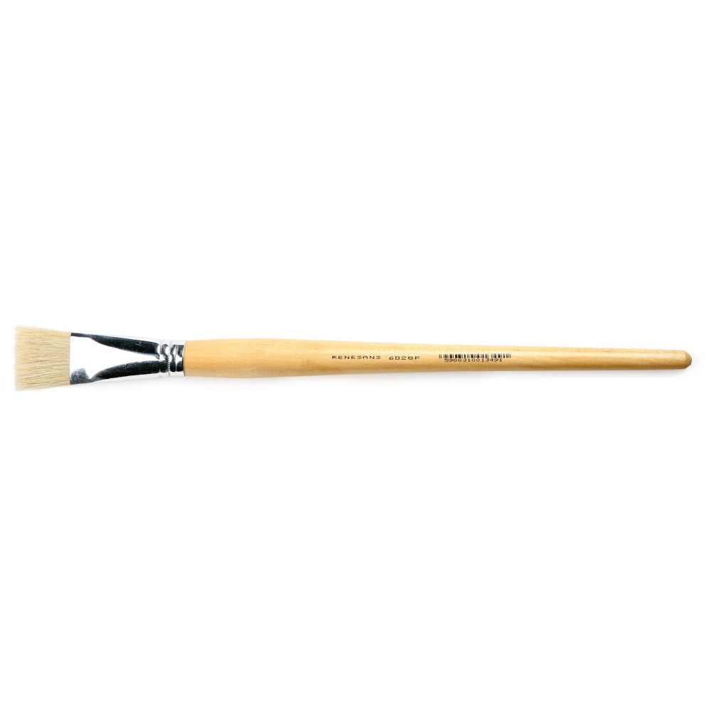Flat, natural brush, 6028F series - Renesans - long handle, no. 24