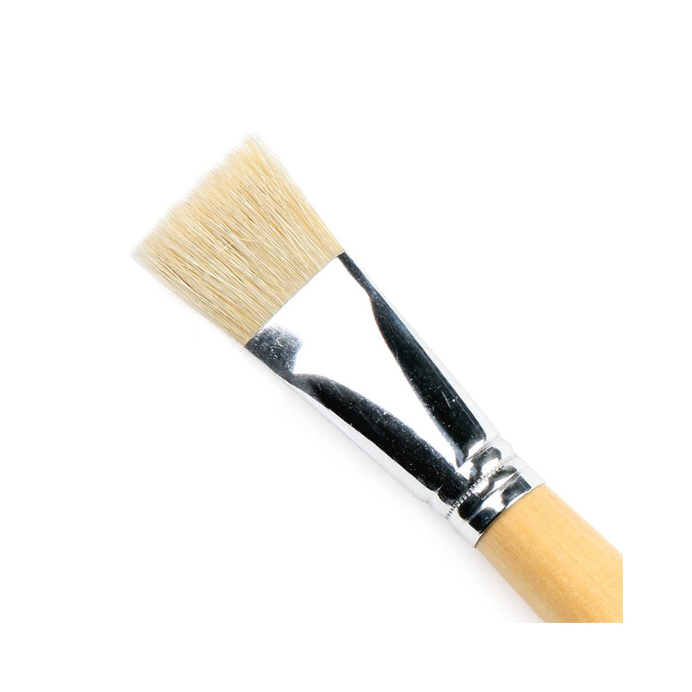 Flat, natural brush, 6028F series - Renesans - long handle, no. 18