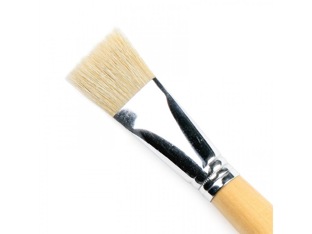 Flat, natural brush, 6028F series - Renesans - long handle, no. 18