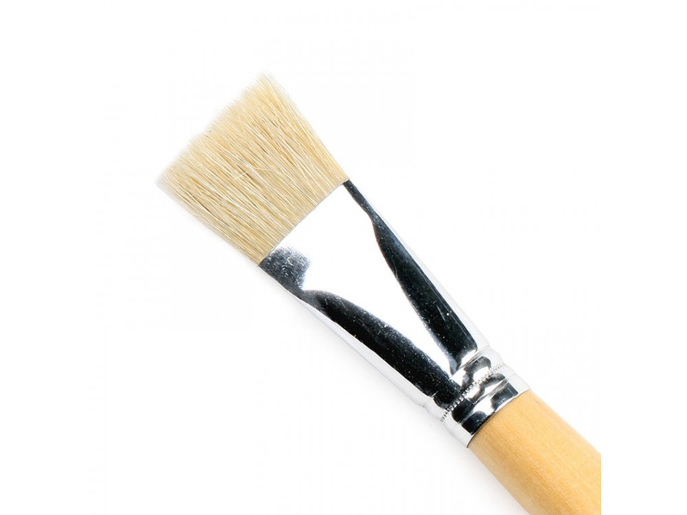 Flat, natural brush, 6028F series - Renesans - long handle, no. 16