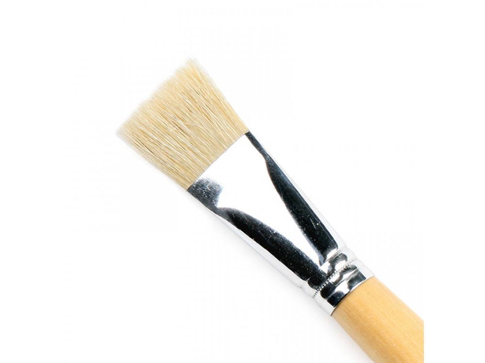 Flat, natural brush, 6028F series - Renesans - long handle, no. 14