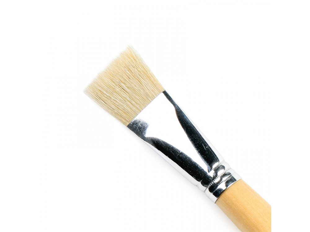 Flat, natural brush, 6028F series - Renesans - long handle, no. 10