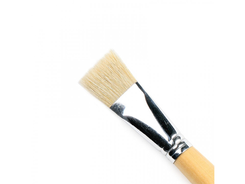 Flat, natural brush, 6028F series - Renesans - long handle, no. 4
