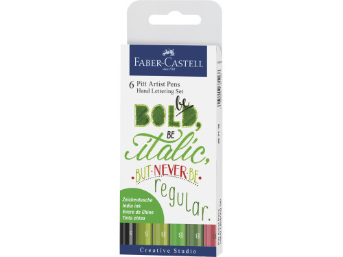 Pitt Artist Pen Green, 6 pieces - Faber-Castell