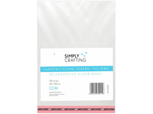 Torebki, woreczki foliowe z klejem - Simply Crafting - B6, 100 szt.