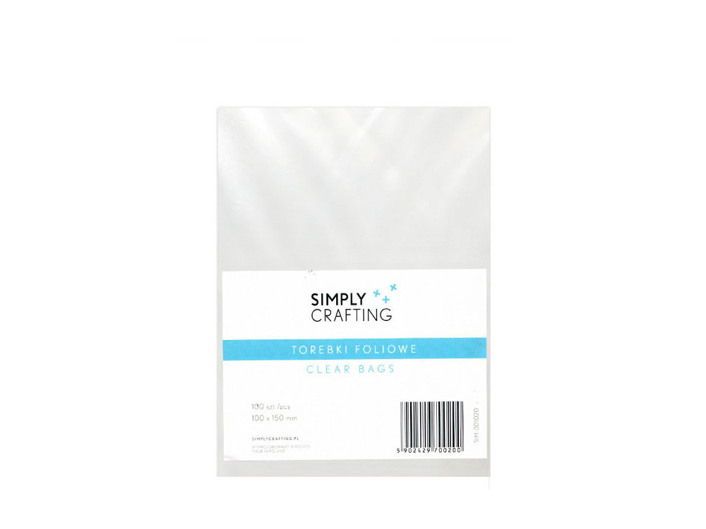Torebki, woreczki foliowe bez kleju - Simply Crafting - 10 x 15 cm, 100 szt.