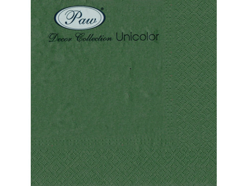 Serwetki ozdobne, jednokolorowe - Paw - ciemnozielone, 20 szt.