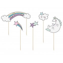 Cake toppers Unicorn - 5 pcs.