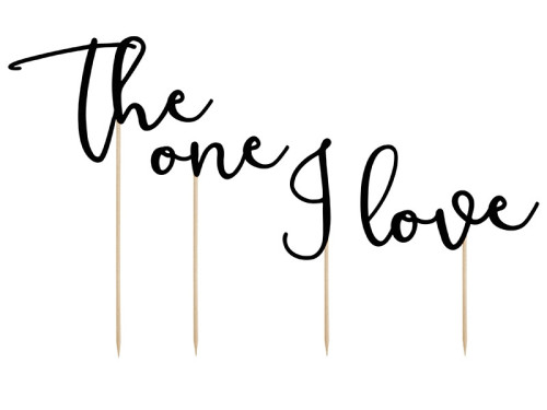 Cake topper The one I love, 4 pcs