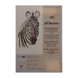 Sketch block with light and gray paper A3 - Leniar - 80 g, 100 sheets