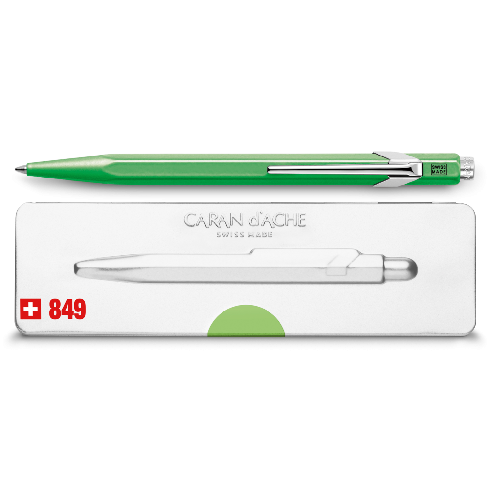 Długopis 849 Pop Line z etui - Caran d'Ache - zielony fluo