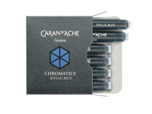 Naboje atramentowe Chromatics - Caran d'Ache - niebieskie, 6 szt.