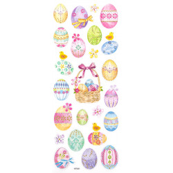 Glitter stickers - Colorful Easter eggs, 24 pcs