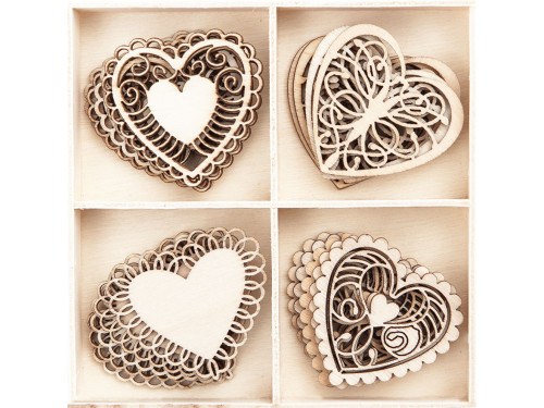 Wood Hearts shapes - DpCraft - 20 pcs.
