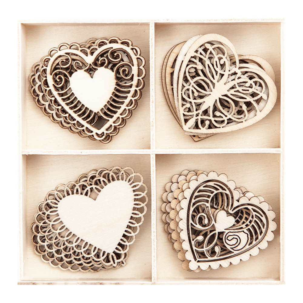 Wood Hearts shapes - DpCraft - 20 pcs.