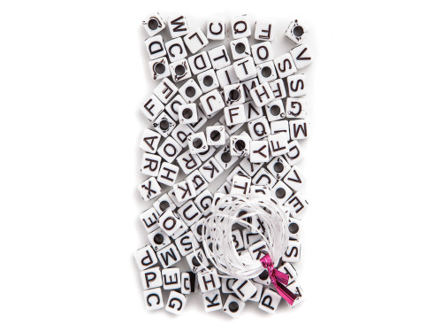 Beads letters, 130 items - White